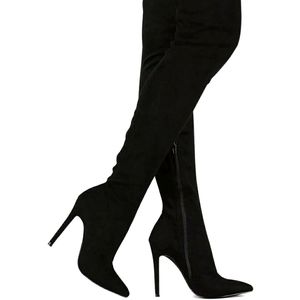 Above the knee high heel boot